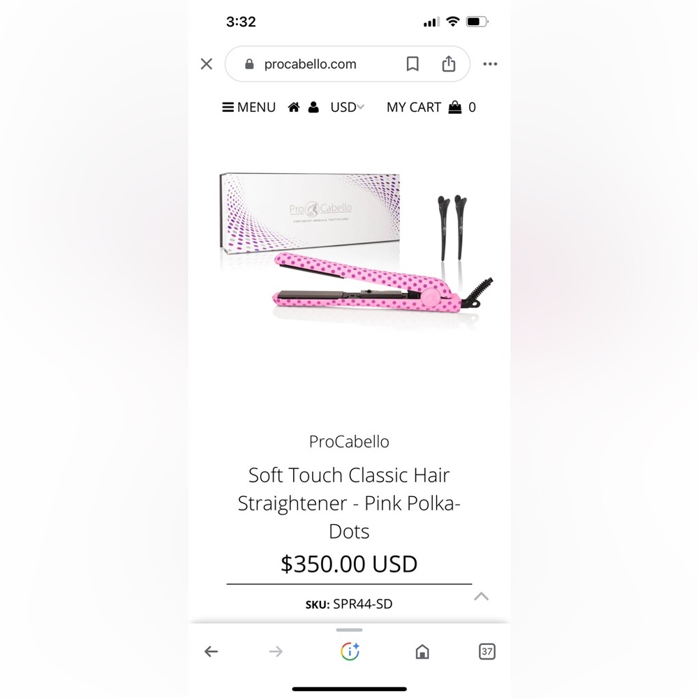 ProCabello Soft Touch Classic Hair Straightener - Pink Polka-Dots